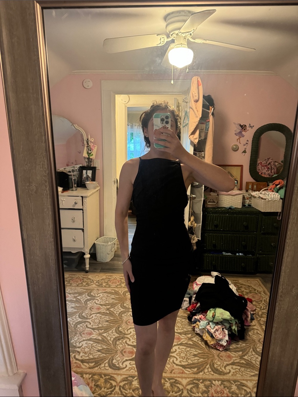 ZARA Black Ruched Cocktail Dress size Small